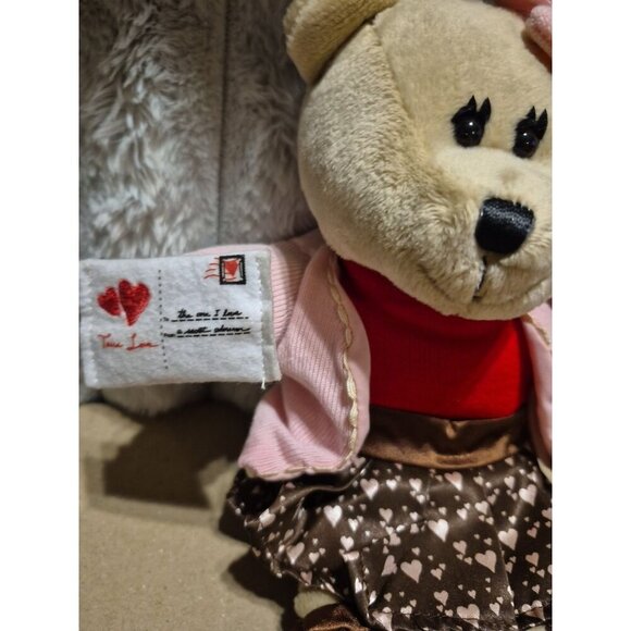 2011 Starbucks Bearista Bear Collection Plush Girl Teddy 102nd Edition Hearts - Picture 3 of 6